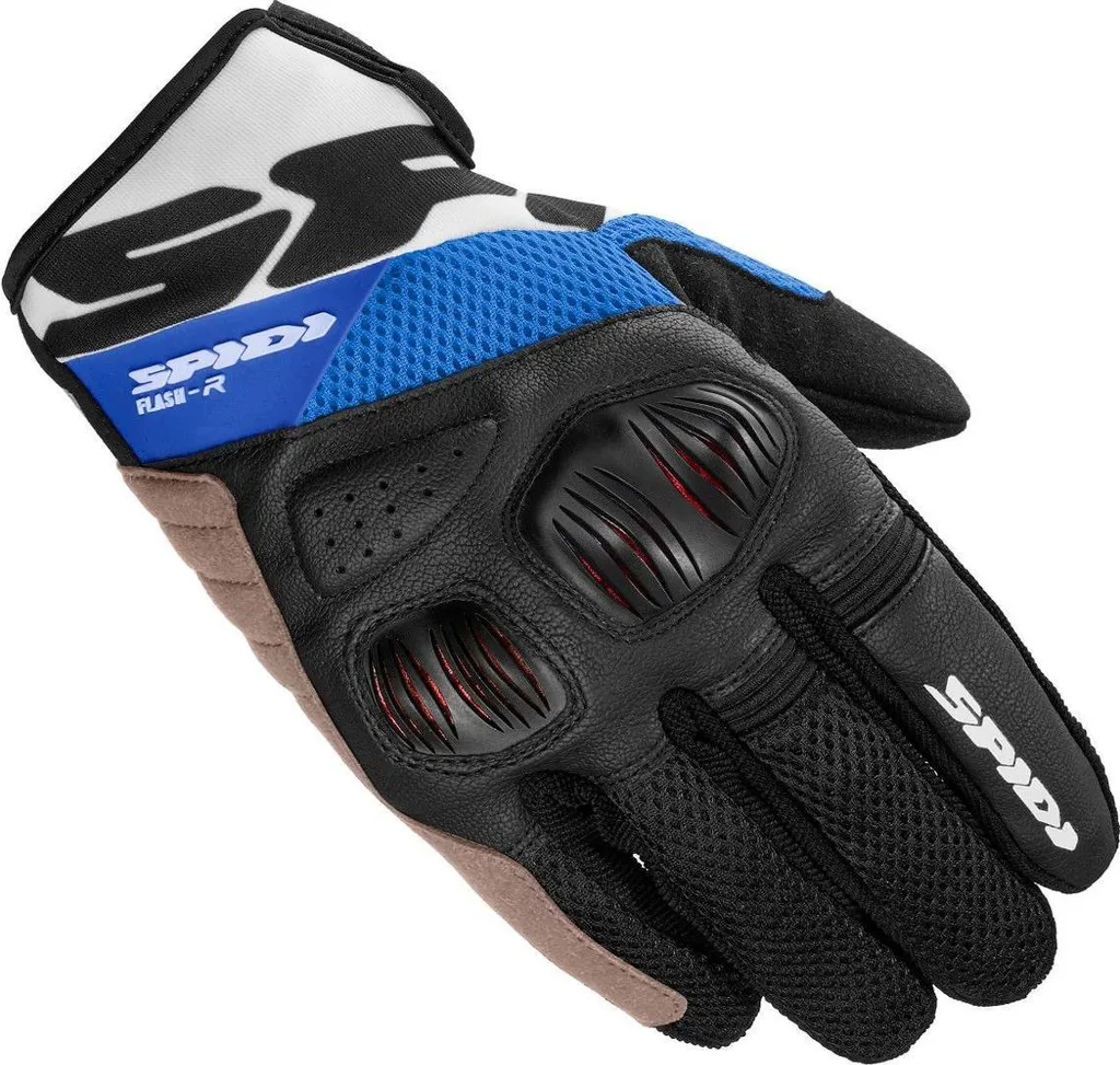 Gants Moto Spidi Flash-R Evo Noir Bleu avec Coque Protection Taille M