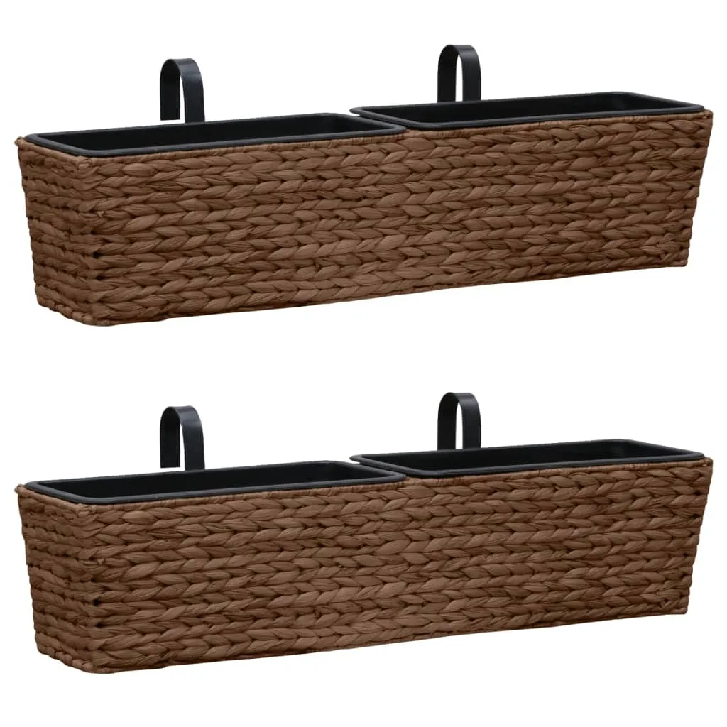 Cache-pots vidaXL en Jacinthe d'eau Marron - Solution Déco 2 pièces