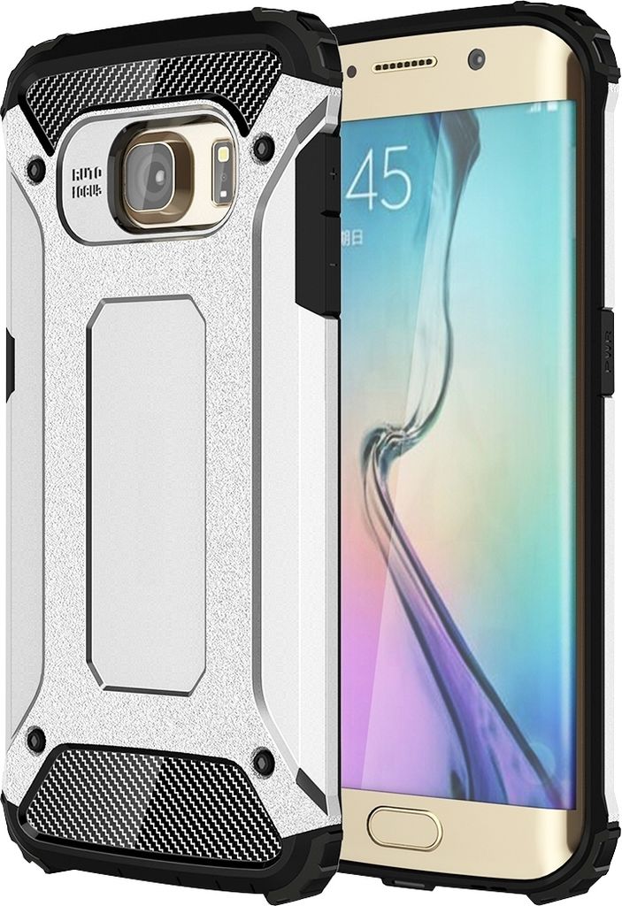 Mobigear Outdoor Samsung Galaxy S6 Edge Hülle Hardcase Backcover Stoßfest - Silber