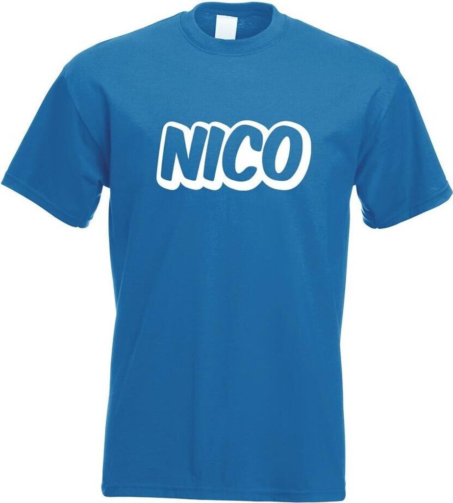 Kiwistar - T-Shirt - royal - Nico Vorname Jungen Motiv Bedruckt Funshirt Design Print - mit Motiv Bedruckt - Funshirt Design - Sport - Freizeit - H...