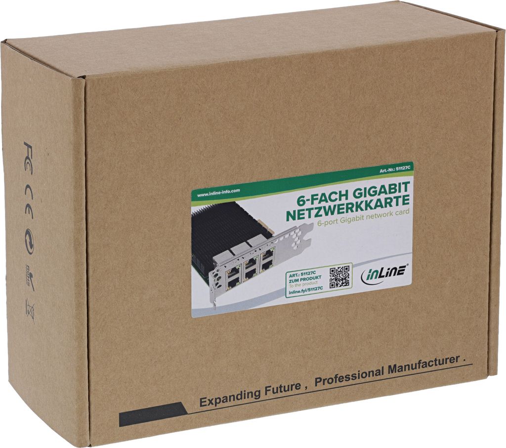 InLine 6-fach Gigabit Netzwerkkarte - 6x RJ45 1 Gb/s - PCIe x4