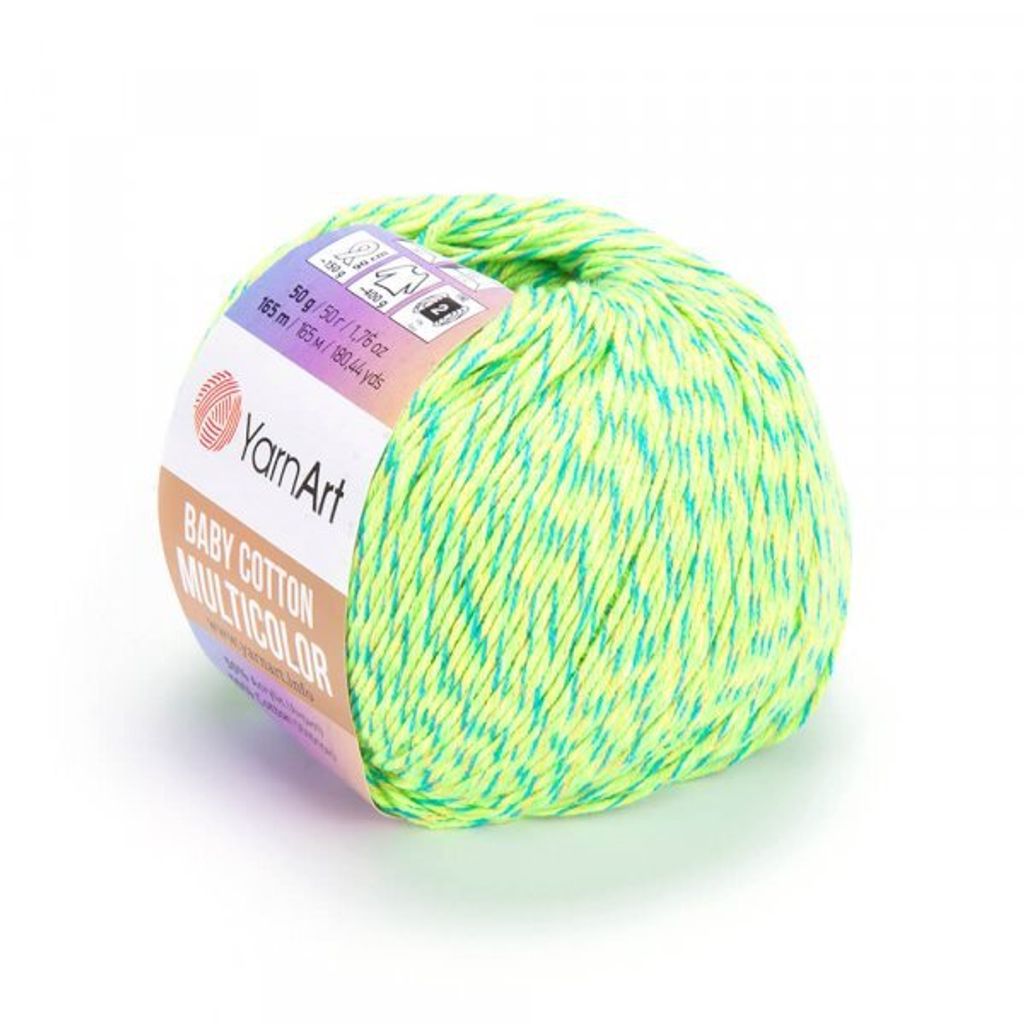 Yarn Art Baby Baumwolle Multicolor 5213 Green Blue Strickgarn