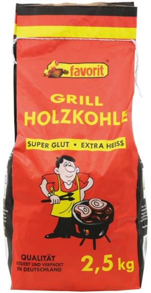 FAVORIT Grill-/Holzkohle 2,5Kg große Körnung + super Glut Produktbild 