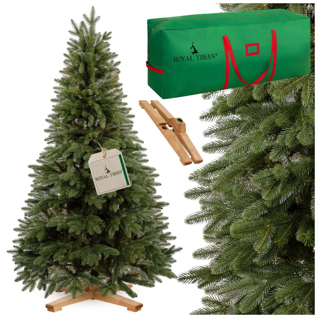 Royal Trees Weihnachtsbaum künstlich 180 cm Skandinavische Kiefer mit 509 Spitzen | Premium Tannenbaum inkl. Holzständer & Aufbewahrungstasche