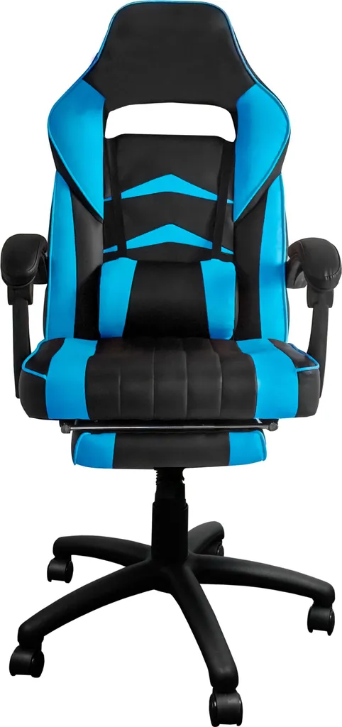 Sedia Aga Ufficio Nero/Azzurro: Design Pop e Relax Poggiapiedi