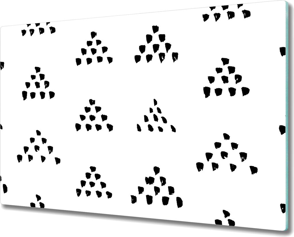 Glas Schneidebrett Herdabdeckplatten Schneideplatten - 80x52 cm - Punkte Dreiecke