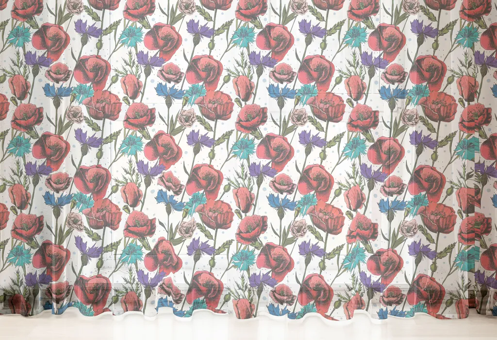 Arazzo Parete Fiori di Campo 274x274 ABAKUHAUS - Rosso e Viola - 2