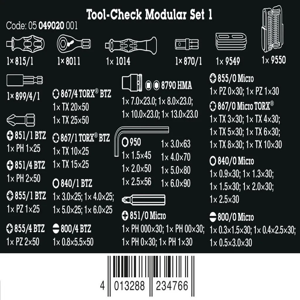 Wera Tool-Check Modular Set 1 solution de vissage mobile complète 50 pièces - 4