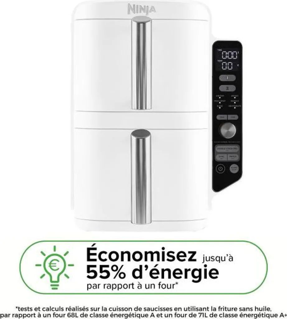 Ninja SL400EU Friteuse à air chaud Double Stack XL 9,5L Blanche - 21