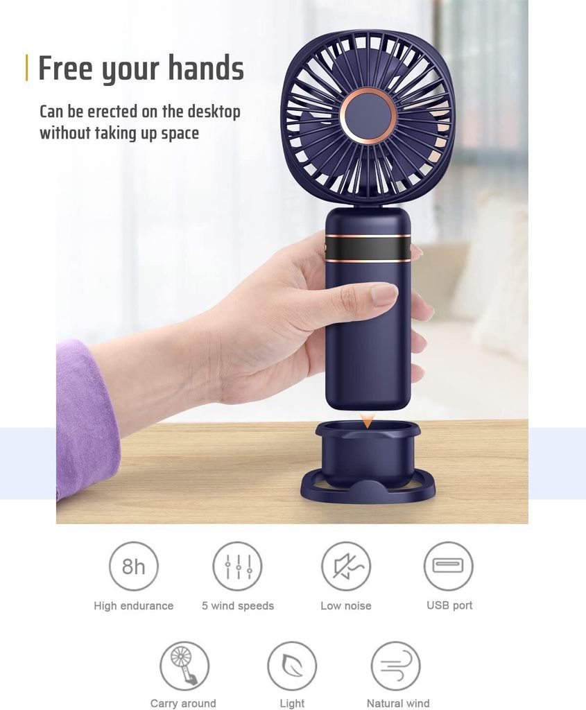 3 IN 1 Handventilator, tragbarer USB-Handventilator, Produktbild 2