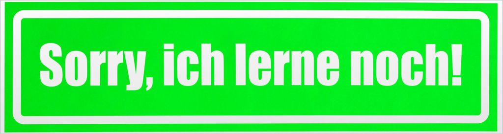 Kiwistar Sorry, ich lerne noch invertiert Magnetschild Schild magnetisch - 60cm Neongrün - Magnetfolie für Auto PKW Kfz