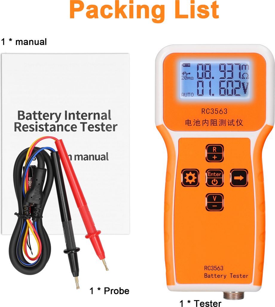 RC3563 200Ω 100V LCD tester baterií, tester napětí Obrázek produktu 7