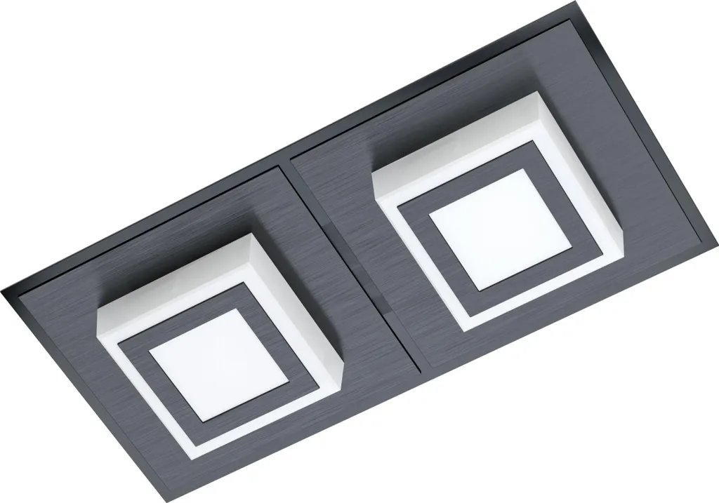 EGLO Masiano 1 LED: Plafoniera Sottile 3000K in Alluminio Nero