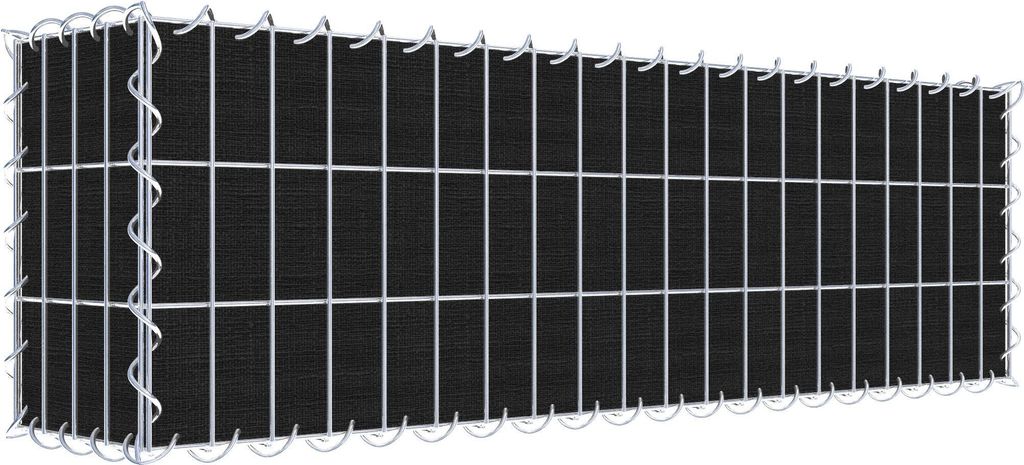 Begrünte Gabione mit Vlies 100 cm x 30 cm x 20 cm (L x H x T), Maschenweite 5 cm x 10 cm, Spirale