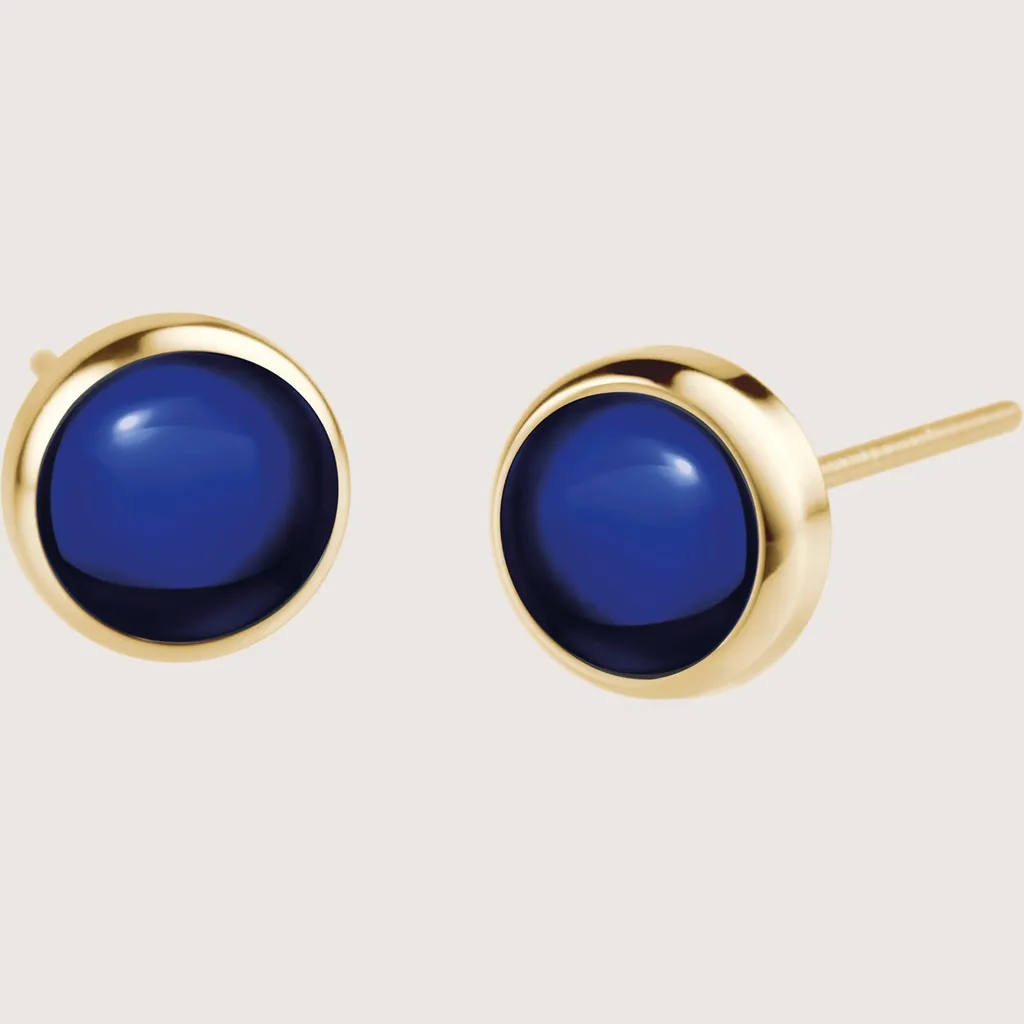 Orecchini Bering 714-27-05 Acciaio Oro e Cristallo Blu - Eleganza Nordica