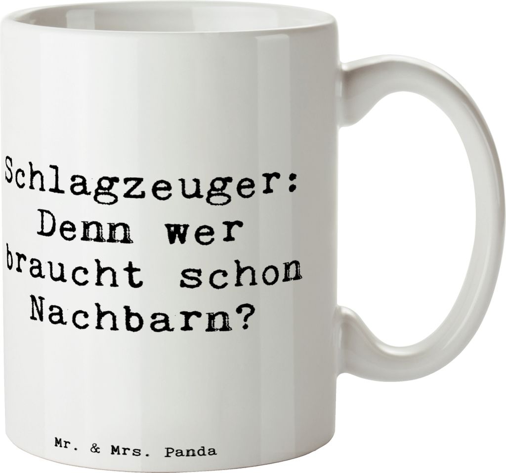 Mr. & Mrs. Panda Pott Spruch Schlagzeuger Spruch - Weiß - Geschenk, Musik, Musiker, Band, Teepott, Instrument, Präsenz, Trommeln, Beats, Becher, ...