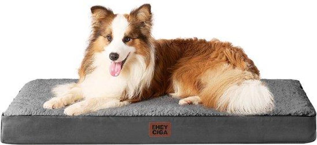 Orthopädisches Hundebett XL 104x68x9cm, Waschbares Kissen, Grau, Weich