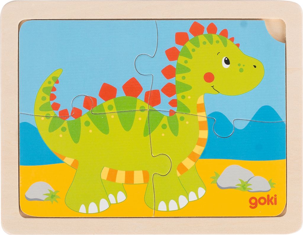 GOKI Gollnest & Kiesel Einlegepuzzle Dino, Feuerwehr, Elefant