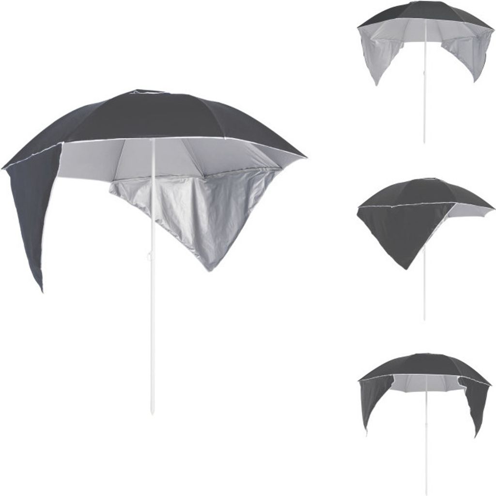 vidaXL Strandschirm mit Seitenwänden Anthrazit 215 cm -  Produktbild 