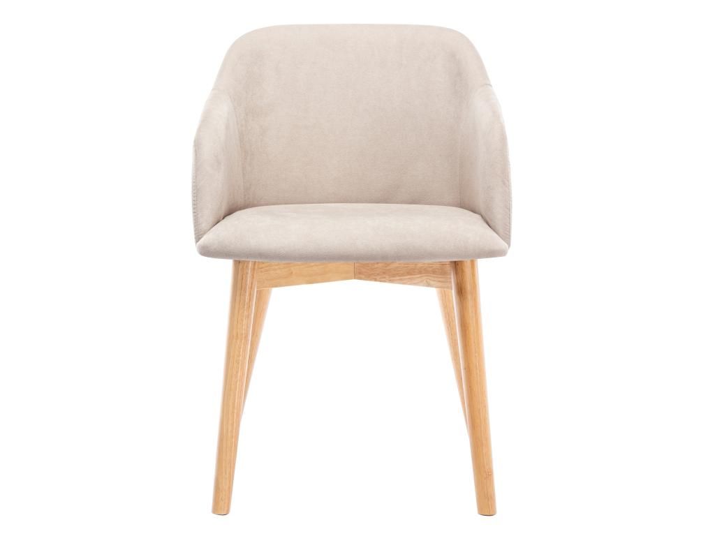 Satz von 2 Stühlen - Stoff und Gummiholz - beige - JELISA