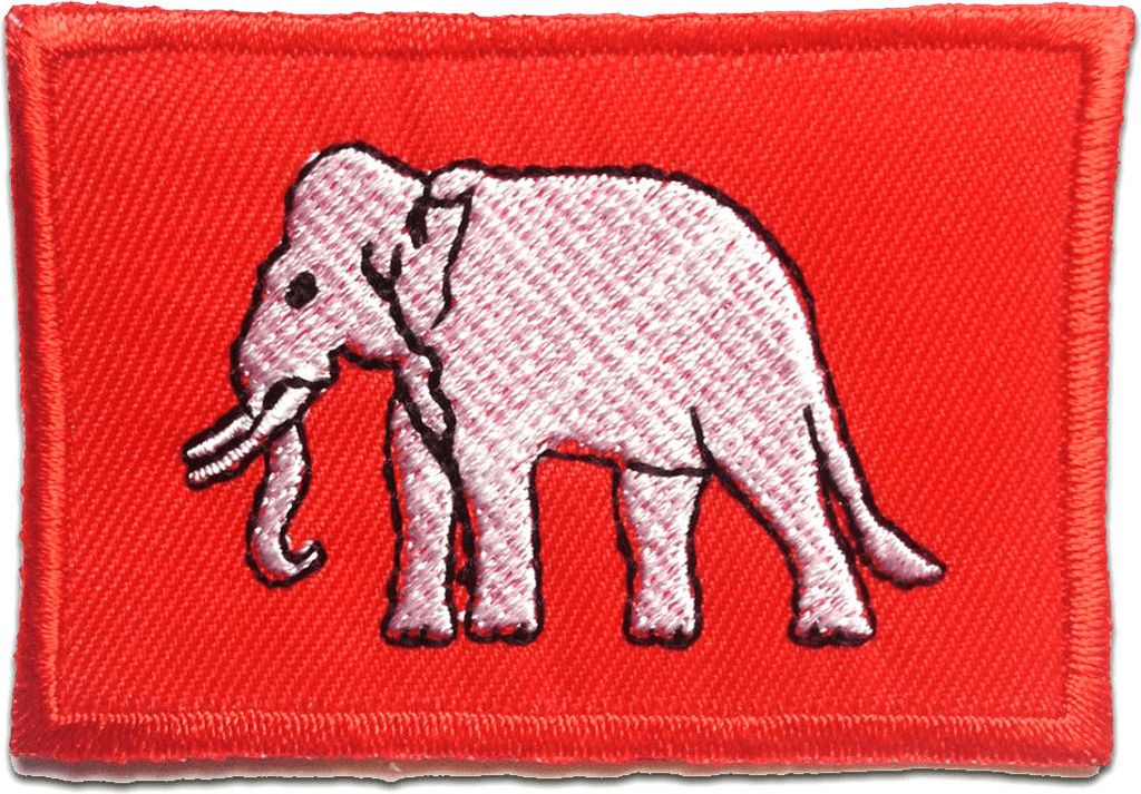 Elefant - Aufnäher, Bügelbild, Aufbügler, Applikationen, Patches, Flicken, Zum Aufbügeln, Größe: 7.2 x 5 cm