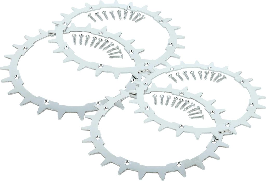 vhbw 4x Spikes kompatibel mit Husqvarna 308 (2011 - 2015 Modell) Mähroboter - Edelstahl, 24 Zähne, inkl. Schrauben