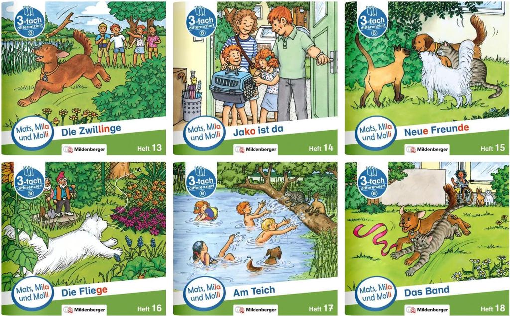 Paket - Mats, Mila und Molli - Heft 13-18, Schwierigkeitsstufe B