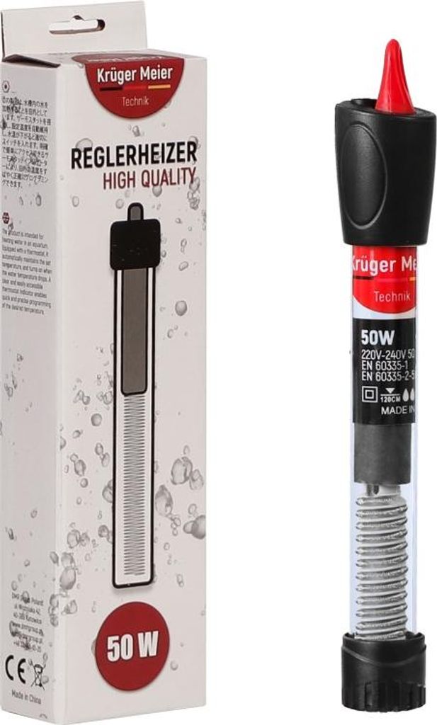 Kruger Meier Reglerheizer 50W - Heizung mit Thermostat für das Aquarium