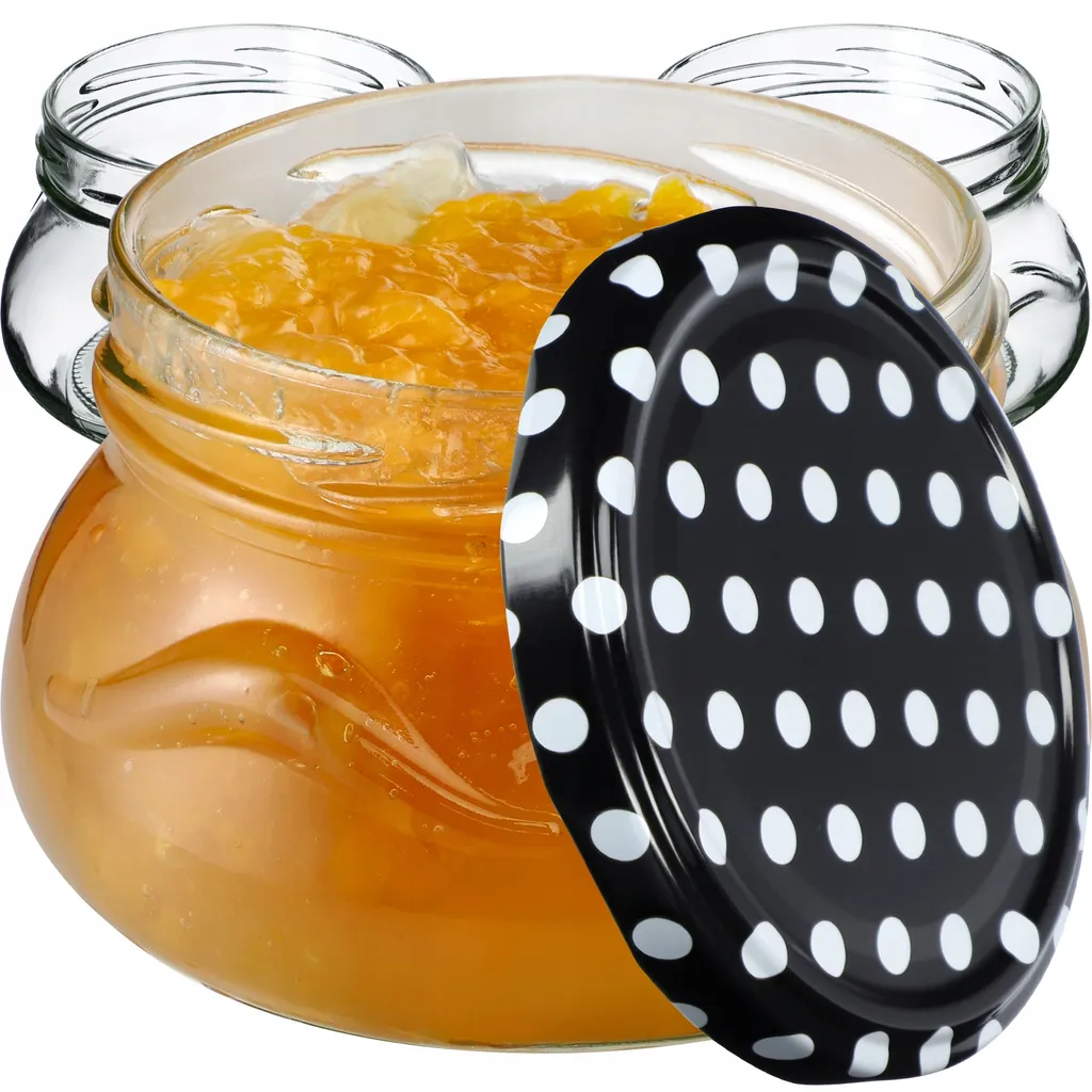 KADAX barattoli per conserve con coperchio "Raja", barattoli per conserve, 300ml, 100 pezzi, coperchio nero a pisello