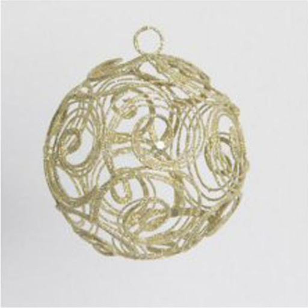 Drahtball, Drahtkugel - Spiralmuster, Champagne ca. 8 cm Durchmesser