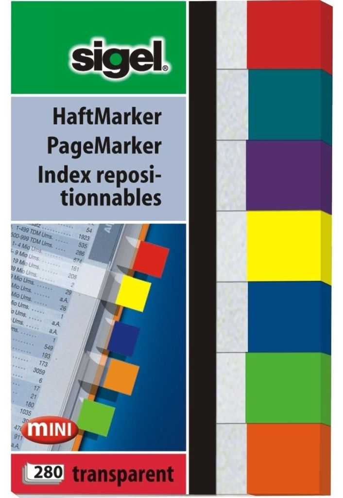 SIGEL HN677 Haftmarker, Papier, Transparent, Produktbild 