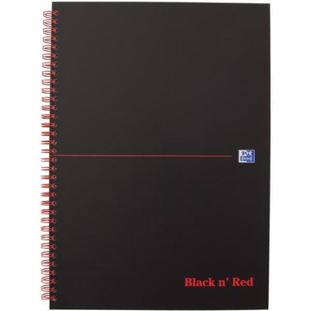 Oxford Black n' Red Spiralbuch DIN A4 kariert Karton 70 Blatt