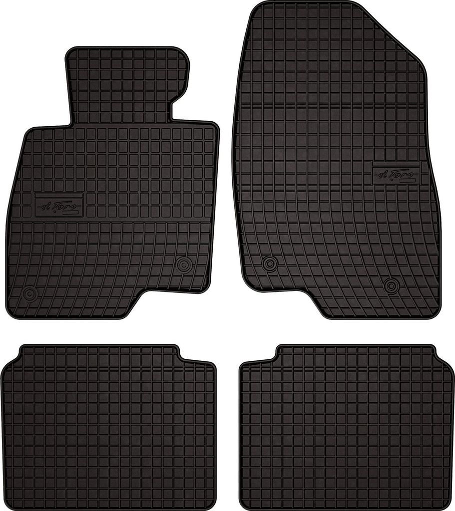 Gummifußmatten passend für Mazda 6 GJ III (Kombi, vor Facelifting, Bj. 2012-2018) – schwarz, passgenau, mit Befestigungen set 4 Stk. - Gummi-A...