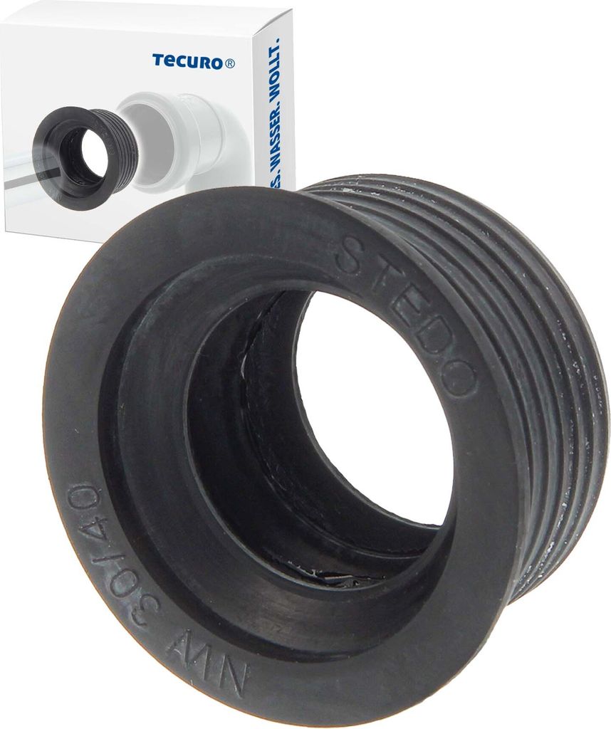 Gummimanschette für Abflussrohr Außen Ø 40 mm x Innen Ø 30 - 32 mm