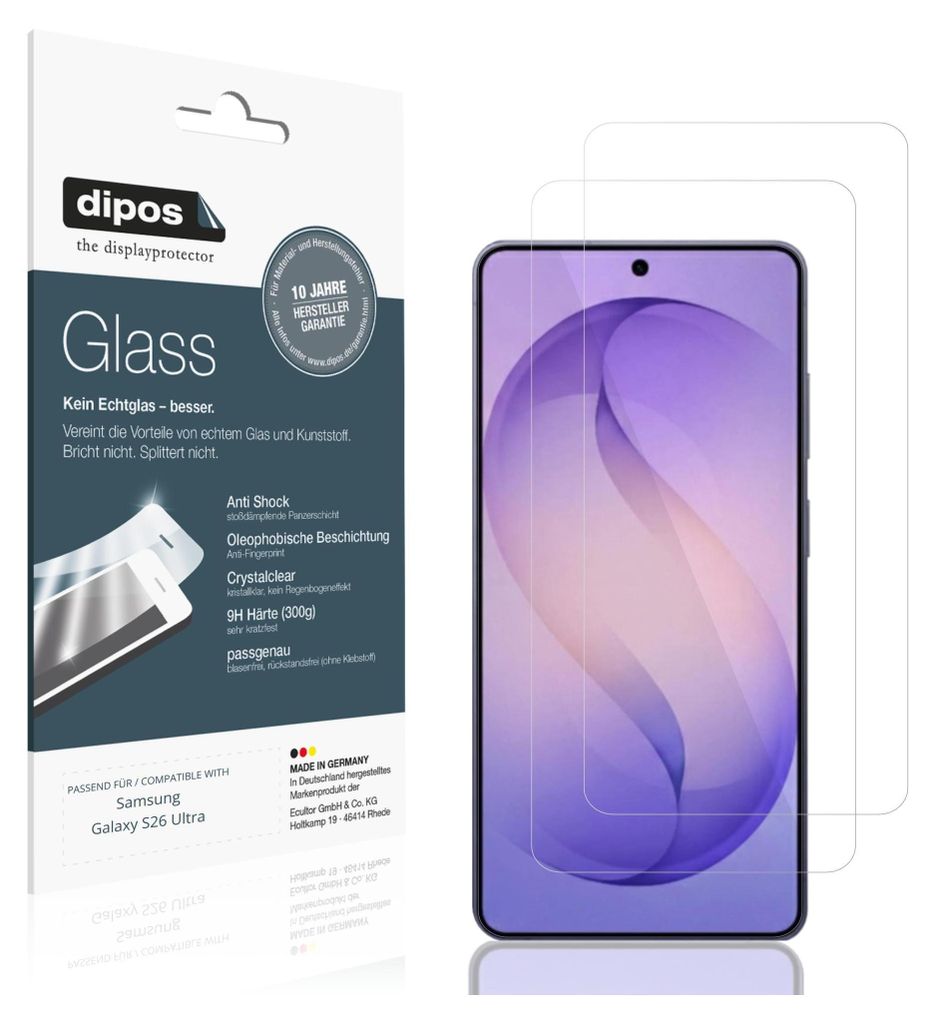 2x Schutzfolie für Samsung Galaxy S26 Ultra - Anti-Shock 9H Produktbild 
