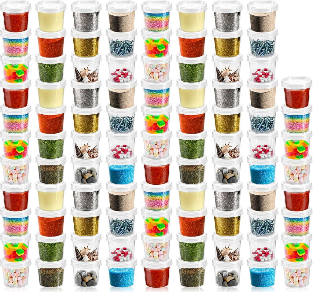 com-four® 96 opbergbakken met deksel - universele kunststof Productafbeelding 