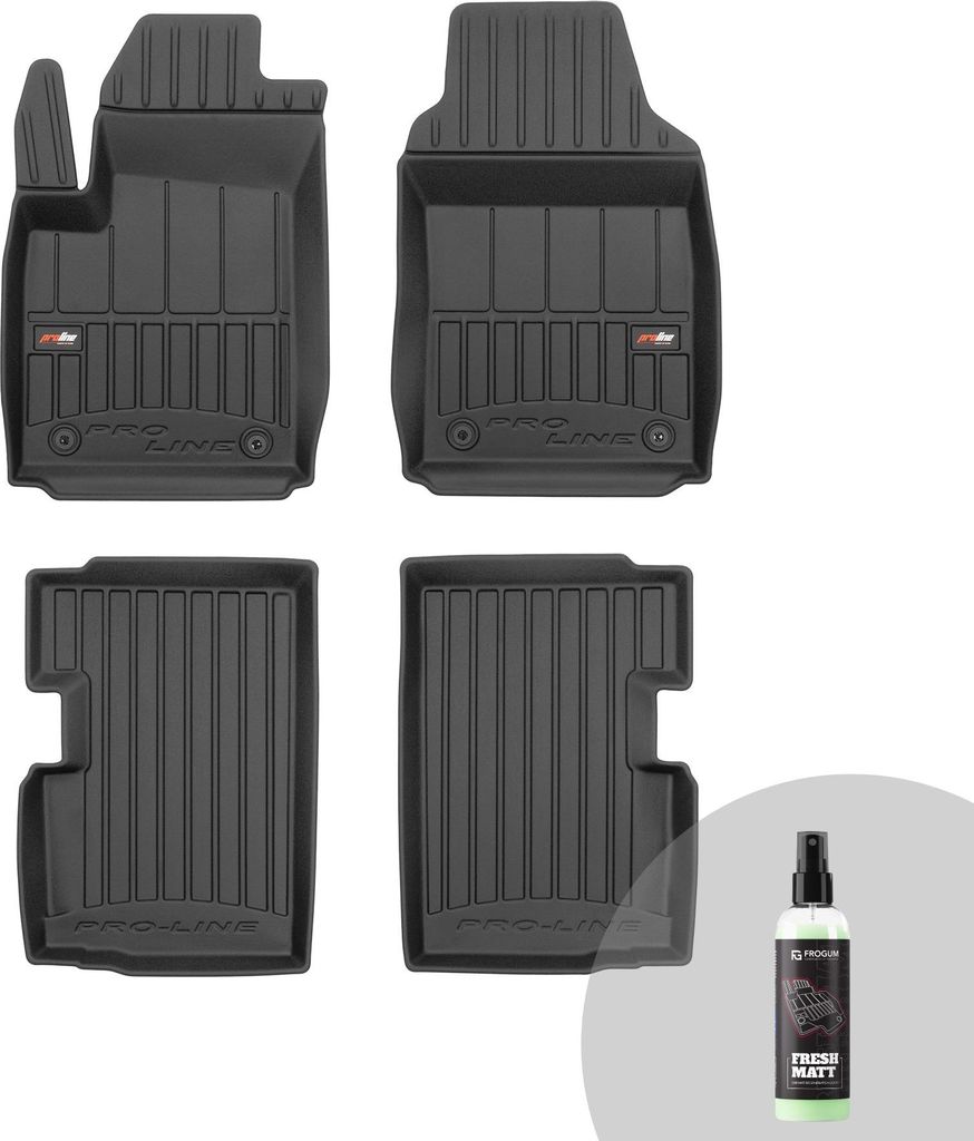 FROGUM ProLine 3D Gummimatten Exklusiven Auto Fußmatten Autofussmatten für Fiat 500 ab 2007