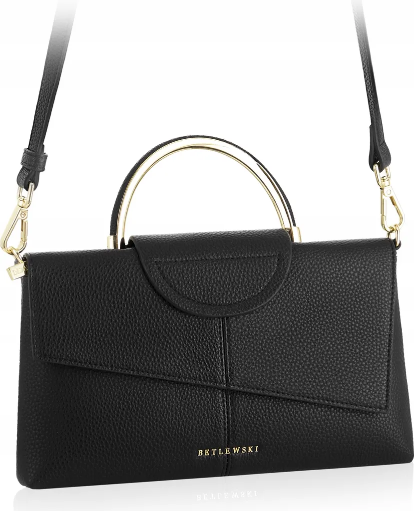 Pochette en cuir noir SCHWARZ REESE avec fermeture zippée sécurisée