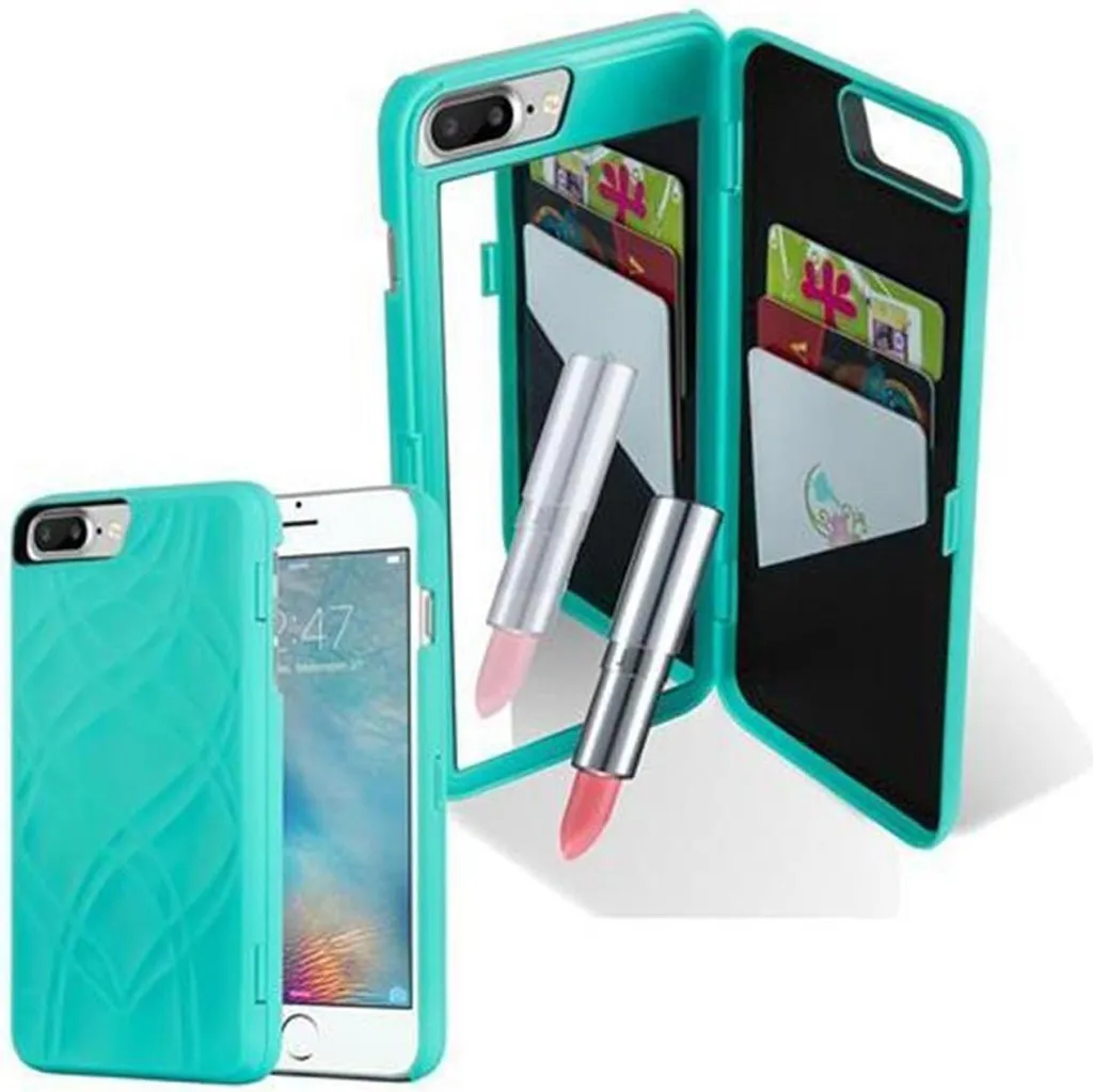 Custodia Cadorabo iPhone 8 Plus Turchese | Cover con Specchio Utile