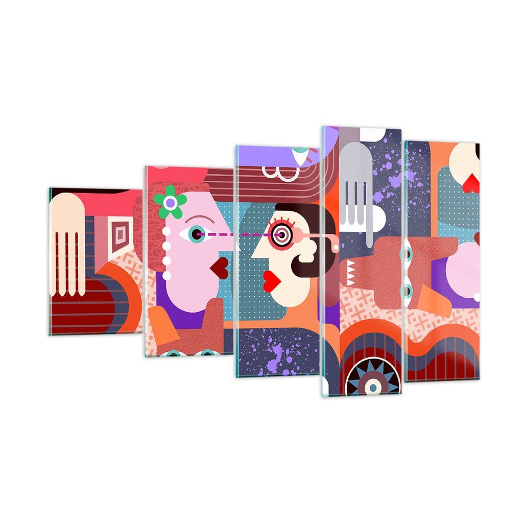 Bilder auf glas - Abstraktion modern - 100x60cm - Glasbilder - Wandbilder - Kunstdruck - zum Aufhängen bereit - Wanddekoration aus Glas - Glas Bil...