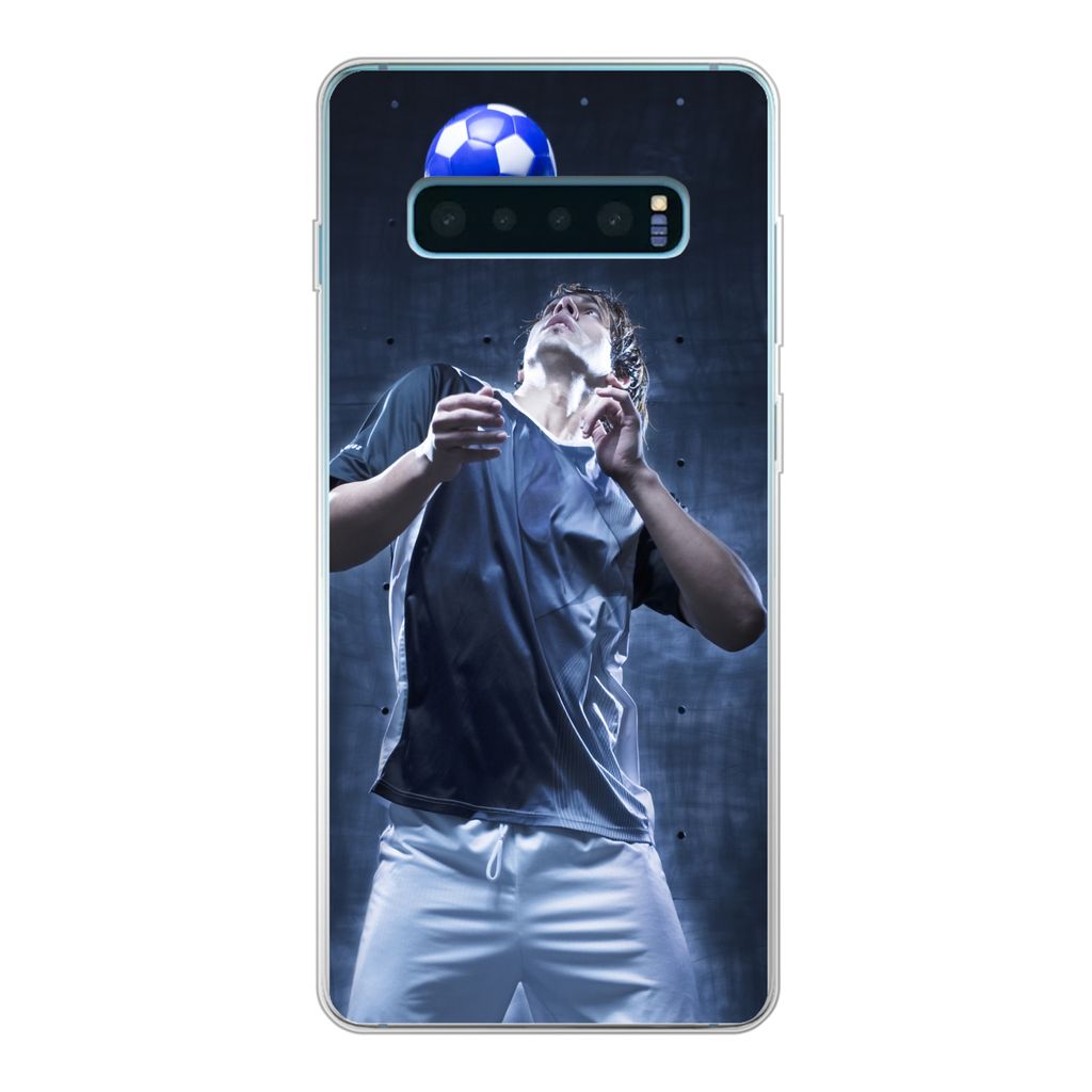 MuchoWow Handyhülle Schutzhülle Hülle für Samsung Galaxy S10 Lite Hochbegabter Fußballer Silikon Softcase Handy Hülle - Schutz