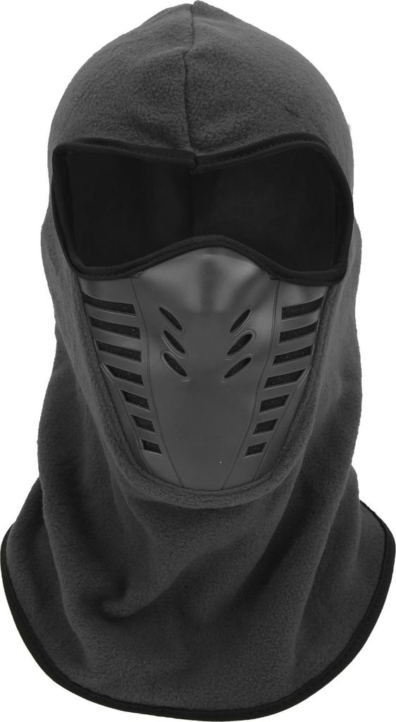 Vollgesichtsschutz mit atmungsaktivem Mesh-Silikon-Einsatz, Winter-Fleece-Nackenwärmer zum Reiten, Dunkelgrau