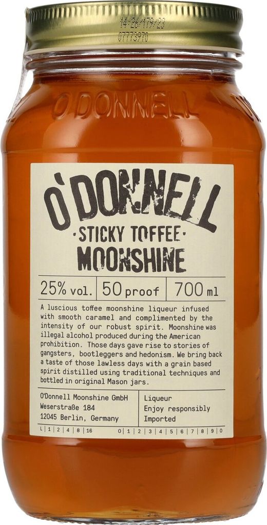 O'Donnell Moonshine STICKY TOFFEE Liqueur 25% Vol. 0,7l