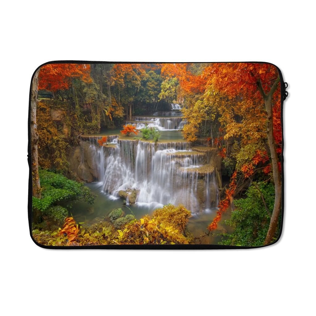 MuchoWow Laptop Hülle 13 Zoll Bäume - Wasserfall - Herbst Laptoptasche - Laptophülle - Sleeve - Rundumschutz