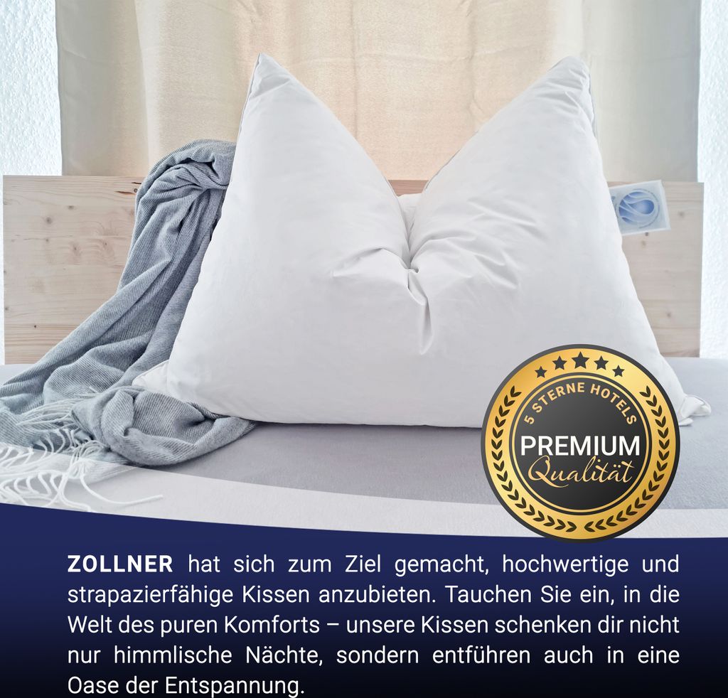 Daunenkissen aus 100% Daunen für Allergiker geeignet, 80x80 Produktbild 6