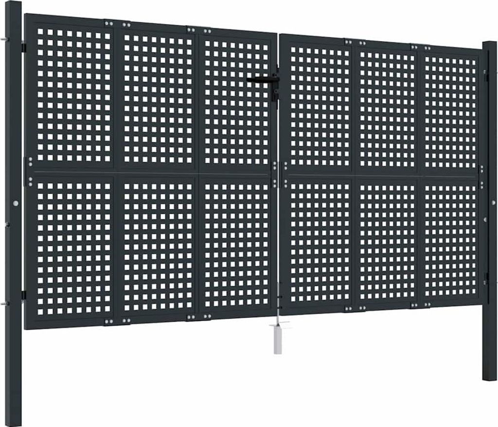 vidaXL Gartentor Anthrazit 300x125 cm Stahl