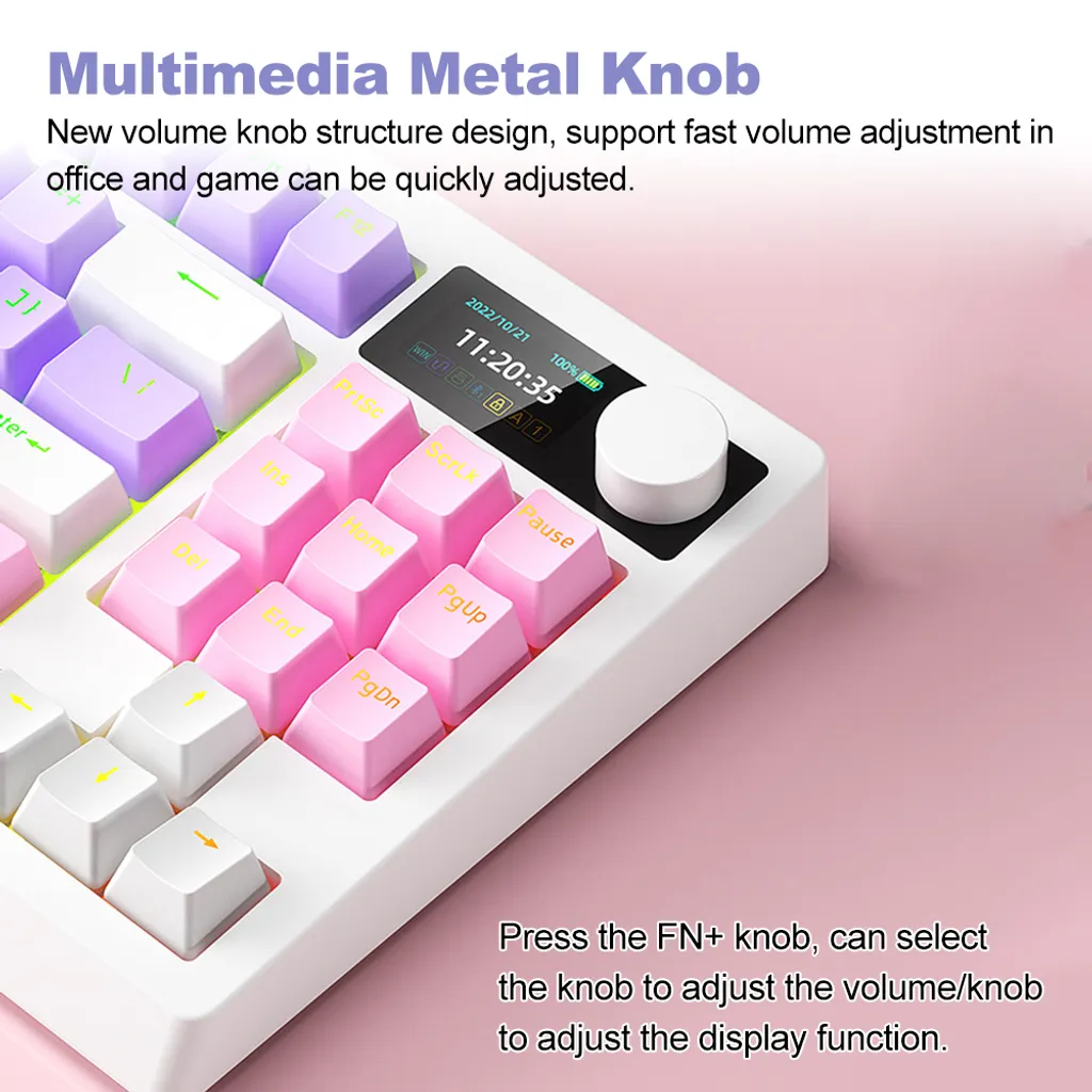 Clavier mécanique sans latence avec switchs interchangeables YK830 - 12