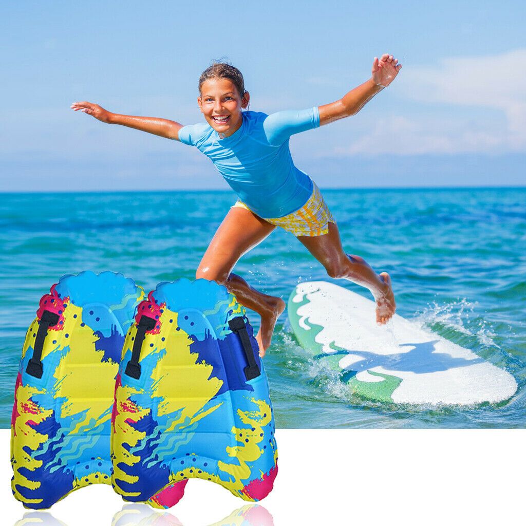 Kinder Schwimmen Pool Schwimm Aids Aufblasbare Surfbrett Bodyboard Kickboard DE 