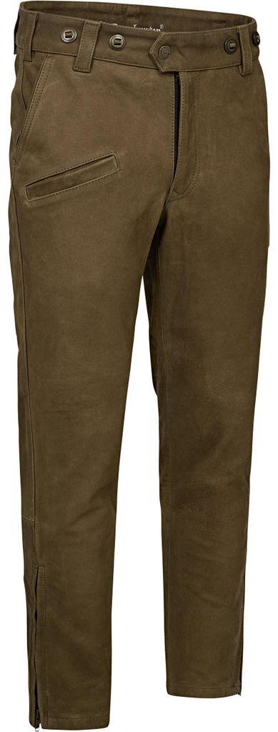 Strasbourg leren broek met leren inzetstukken, herenmodel Productafbeelding 