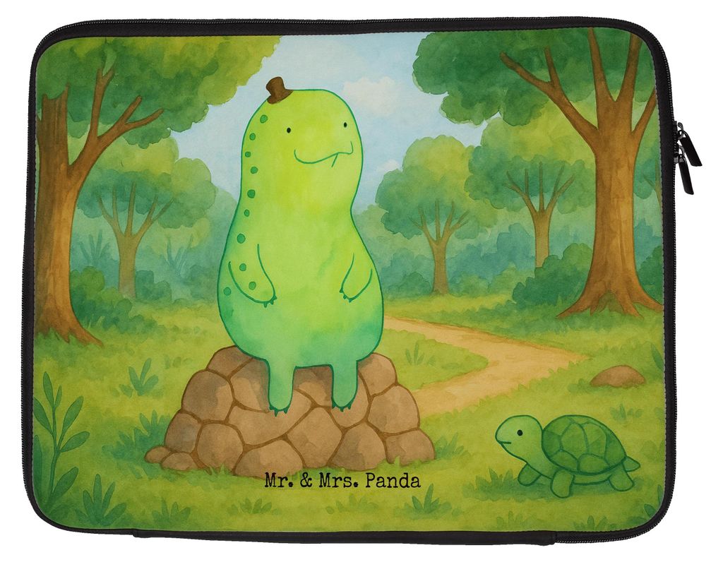 Mr. & Mrs. Panda Laptop Sleeve Schildkröte Pause Design 27 x 36 cm - Weiß - Geschenk, Hülle, Tasche, Laptoptasche, Laptophülle, Panzer, sitzen,...
